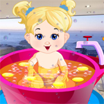Baby Girl Bathing 