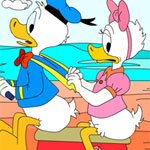 Donald Duck in Scooter Online Coloring Game